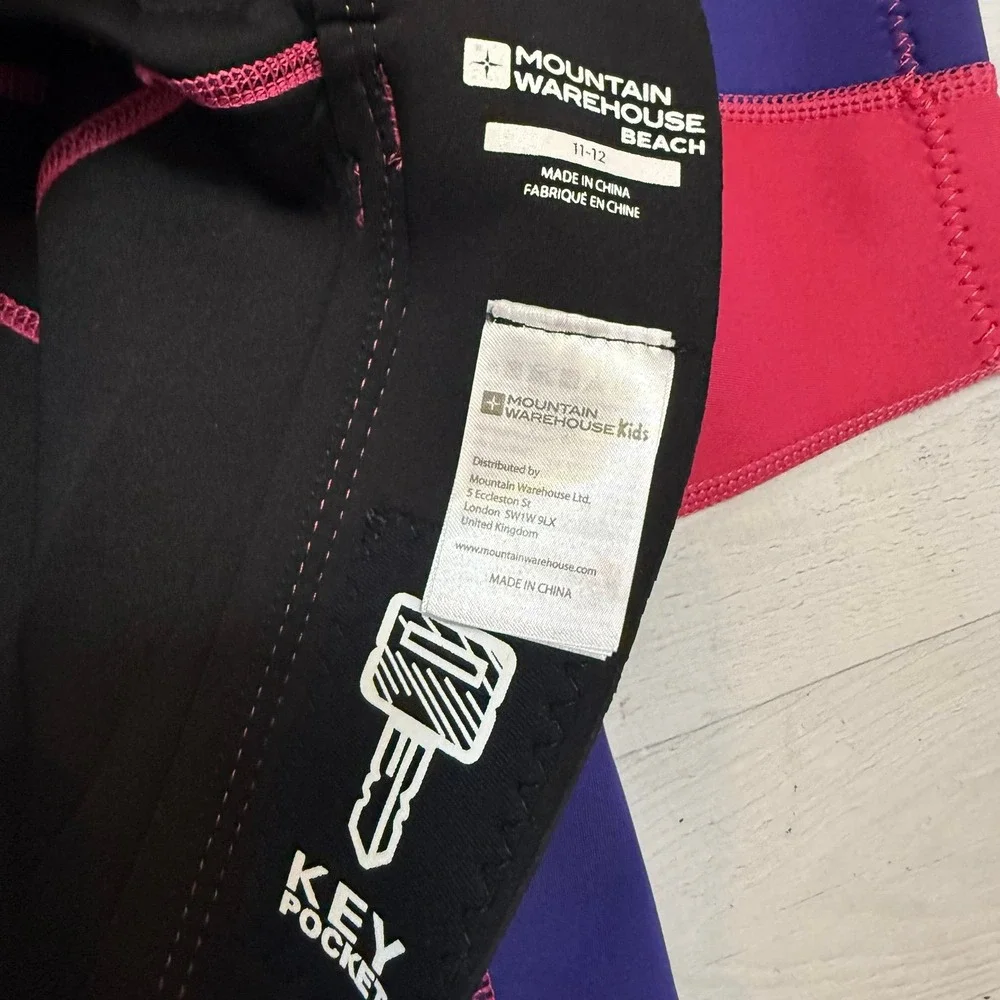 Mountain Warehouse kids Shorty Thick‎ swim  Wetsuit pink purple 11/12